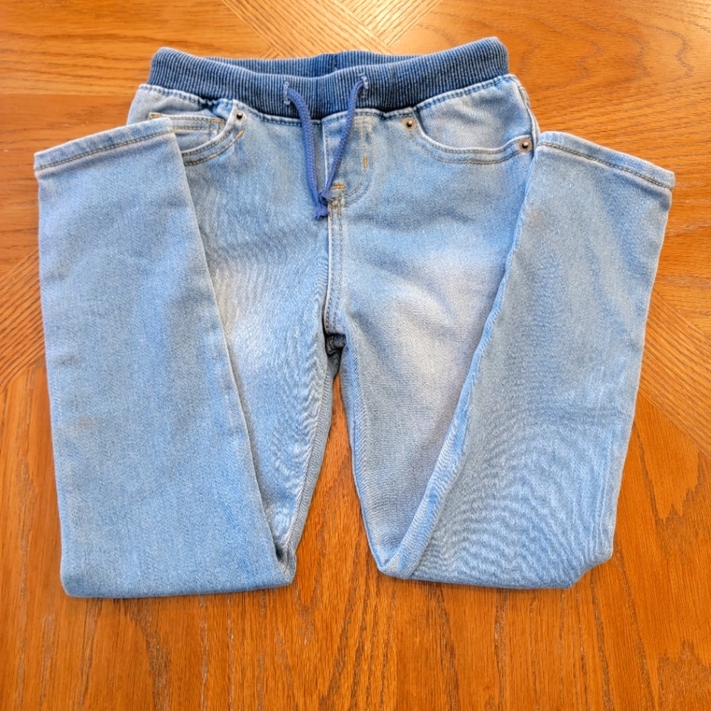 Girls pull on jeans